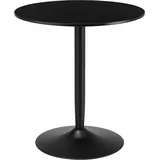Homcom Esstisch, Runder Küchentisch, Moderner Esszimmertisch für 2 Personen, Bartisch Säulentisch mit Stahlbein, Rutschfester Fußauflage, Kaffeetisch für Wohnzimmer, Ø70 x 75 cm, Schwarz