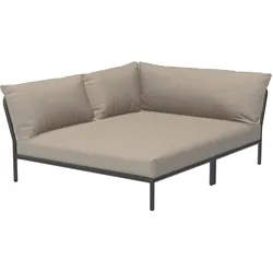 LEVEL2 Outdoor Eck-Sofa Lounge-Modul 5 Asche Dunkelgrau Links