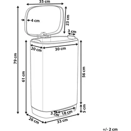 Beliani ECOCOLLECT 30 l Silber