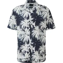 QS Hemd mit All-over-Print Blau / Bunt M