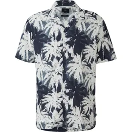 QS Hemd mit All-over-Print Blau / Bunt M