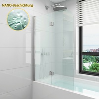 duschwand für badewanne faltbar glas Badewannenaufsatz Badewannenfaltwand NANO