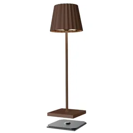 SOMPEX Dekoleuchte Aluminium, Metall, Stahl 38 cm Akku-Tischleuchte braun