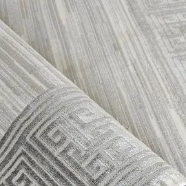 Sehrazat Teppich SEHRAZAT "Venus 7798", weiß (grau), B:80cm H:11mm L:150cm, Obermaterial: 60% Polyester, 40% Polypropylen, Teppiche, Teppich, Kurzflor, Orient Vintage Optik, mit Fransen, Wohnzimmer