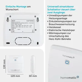 Homematic IP Smart Home Schaltaktor für Heizungsanlagen - 2-fach HmIP-WHS2