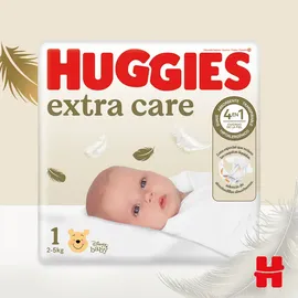 Huggies Extra Care Größe 1 (2-5 kg), sehr saugfähig, Disney-Design, Vorratspackung, 160 Einheiten - White - One Size