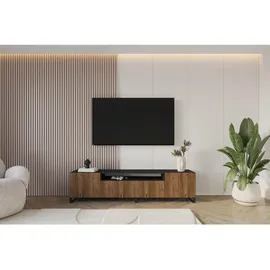 altdecor NOA-2 Lowboard 200 cm x 53 cm x 41 cm Schwarz Holz