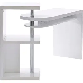 MCA Furniture Schreibtisch »Mattis«, mit Regalelment weiß hochglanz, Tischplatte schwenkbar weiß
