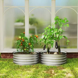 Outsunny Hochbeet 60 x 30 x 60 cm Silber