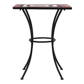 vidaXL Mosaik-Bistrotisch Terrakottarot und Weiß 60 cm Keramik