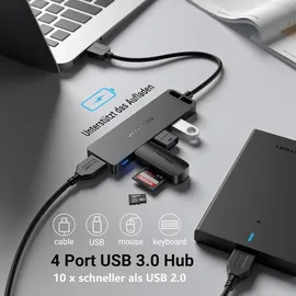 Vention 4-Port 3.0 USB Verteiler Splitter 0.5 Meter