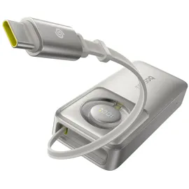 Baseus Free2Pull Powerbank mit Usb-c-anschluss und einziehbarem USB-C-Kabel - grau