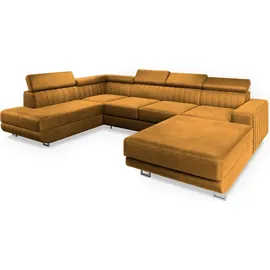 masseno Ecksofa SIENA Polyester U-Form 2-Sitzer Gelb