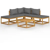 vidaXL 6-tlg Garten-Lounge-Set mit Kissen Massivholz Akazie Modell 22