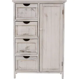Mendler Kommode HWC-D12, Schrank Schubladenkommode, Shabby-Look Vintage 82x55x30cm weiß