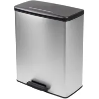 Curver Tretmülleimer Deco Rechteckig 65L Silbern