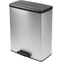 Curver Tretmülleimer Deco Rechteckig 65L Silbern