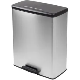 Curver Tretmülleimer Deco Rechteckig 65L Silbern