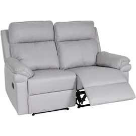 MCW 2er Kinosessel MCW-L94, Relaxsessel Fernsehsessel mit Armlehne, Liegefunktion Nosagfederung Stoff/Textil ~ hellgrau