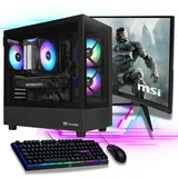 Gaming Komplett PC Set - AMD Ryzen 7 5700X - GeForce RTX 5060 - 27" Gamer TFT - Tastatur Maus - 500 SSD - 32GB Ram - Windows 11 - WiFi - RGB Tower