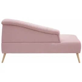 OTTO home Recamiere OTTO HOME "Lucy, Chaiselonge mit Massivholzfüßen und Steppung", rosa (rosé), B:162cm H:85cm T:82cm, Struktur fein( 100% Polyester), Sofas, Recamiere, Armlehne links und rechts bestellbar