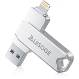 LESOGE MFi Zertifizierter USB Stick 256GB für iPhone,3 in 1 USB Speicherstick USB 3.0 USB-Flash-Laufwerk, Externer Speichererweiterung Fotostick,USB C Stick für iPhone/iPad/Android/PC/Mac