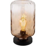 GLOBO Tischleuchte Beistelllampe Schreibtischlampe Nachttischlampe Glas Amber H 32,5cm