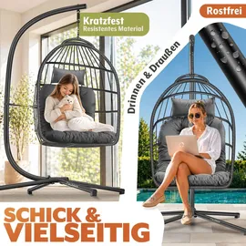 eloneo Hängesessel mit Gestell Anthrazit