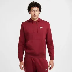 NIKE Herren Sweatshirt "Club Fleece" mit Kapuze, TEAM RED/TEAM RED/WHITE, L