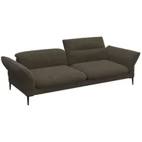 FLEXLUX 3-Sitzer Salino, Funktionssofa, Relaxsofa, Sofa mit Arm- und Kopfteil-Verstellungen, Kaltschaum & Stahl-Wellen braun