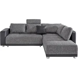 Jockenhöfer Ecksofa GRUPPE Orlando 257x82x215 cm", SOFTLUX-Struktur Ottomane 1 schwarz (57439132-0)