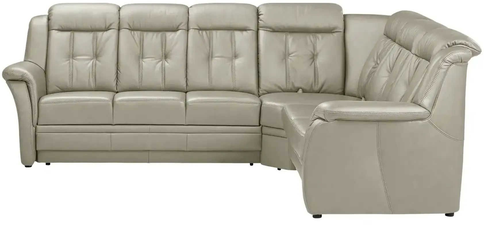 Polstermöbel Oelsa Komfort-Ecksofa aus Leder  Andorra ¦ grau ¦ Maße (cm): B: 272 H: 99 T: 238.0