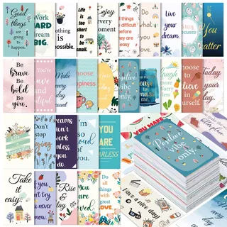 Jinei 300 Motivationskarten, inspirierende Karten, positive Affirmationskarten, kleine Mini-Ermutigungskarten für Frauen, Studenten, Mädchen, Teenager (Blumenstil)