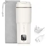 QianShouYan Reisewasserkocher -450ml -300W mit 6 Stufen Temperaturregelung Reise Wasserkocher, Überhitzungsschutz, Auslaufsicheres Design Wasserkocher, 100/240V Geeignet für Geschäftsreisen/Camping