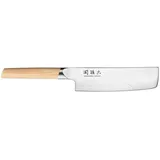 KAI Seki Magoroku Composite Nakiri-Messer 16,5 cm Heller gemaserter Pakkaholzgriff