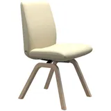 Polsterstuhl STRESSLESS "Laurel", beige (vanilla paloma, eiche natur), B:49cm H:92cm T:59cm, Leder PALOMA: PALOMA ist ein durchgefärbtes Semianilin-Möbelleder mit natürlicher Narbung., Stühle, Polsterstuhl, Low Back, Größe L, mit schräggestellten Beinen in Eiche natur