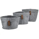 expo-bˆrse Aufbewahrungskorb 3er-Set Höhe 19 cm grau