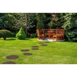 Lemodo Trittstein, Gartenplatte, Gehwegplatte in Baumstammoptik, Beetplatte, Baumscheibe aus Gummi,