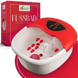 Juicy Products Fußbad - Fussbad mit Massagefunktion, Heizung, 17 Massagerollen, Bimsstein - Fußbadewanne Sprudelmassage - Infrarot Fußwanne - 35-48°C Temperatureinstellung, Anzeige