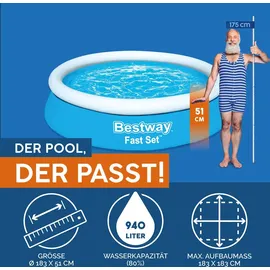 BESTWAY Fast Set Aufstellpool ⌀ 183 x 51 cm Blau