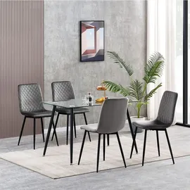 mcc direct Esszimmerstuhl Lexi Polyester dunkelgrau 4er Set