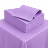 MAQA 25 Tischdecken aus Vliesstoff – 1 x 1 m – schmutzabweisende Tischdecke, Einweg-Tischdecke, Papiertischdecke auf Rolle für Partys, Tischdecke für Restaurants, Catering, Tischdecken aus TNT (Lila)
