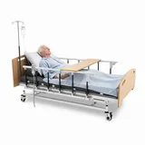 Vankel Bett Bett Pflegebett Dali Standard Seniorenbett (Seitenschutz und Lattenrost inklusive, elektrisch verstellbar), Easy-Click-System einfache Montage silberfarben