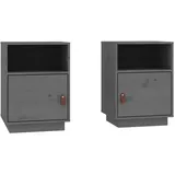 vidaXL Nachtschrank 2 Stk. 40 x 34 x 55 cm Grau