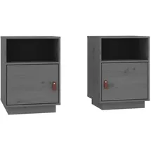 vidaXL Nachtschrank 2 Stk. 40 x 34 x 55 cm Grau