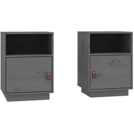 vidaXL Nachtschrank 2 Stk. 40 x 34 x 55 cm Grau