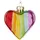 Brubaker Regenbogenherz - Handbemalte Weihnachtskugel aus Glas - 8 cm Baumkugel Regenbogen Herz - Mundgeblasener Christbaumschmuck - Deko Figuren Weihnachten - Weihnachtsdeko Anhänger - Bunt