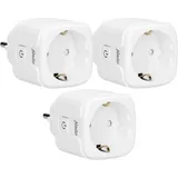 Alecto SMART-PLUG10 - Smarter WLAN-Zwischenstecker, 16 A, 3680 W, 3er-Pack, Weiß