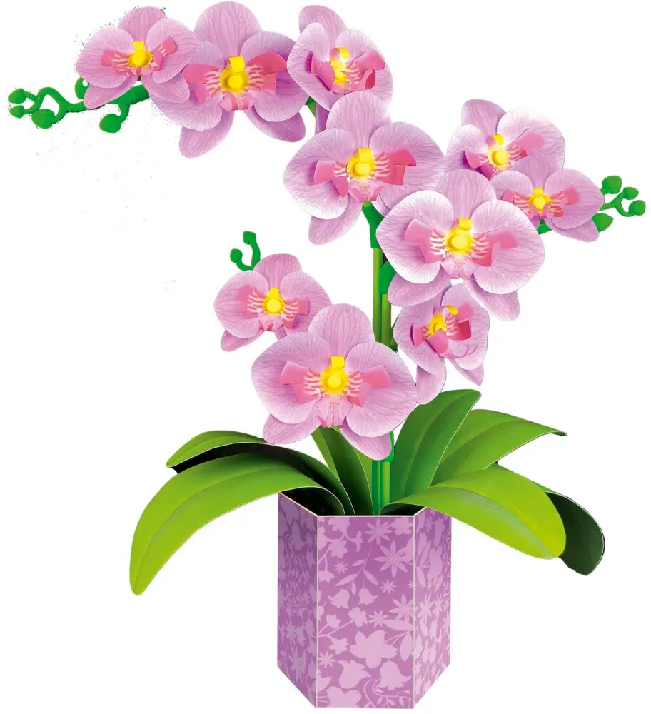 Papier Orchidee Bastelset DIY Blume zum Selbermachen - educa Baue eine Blume - Kreatives Bastelprojekt, Dekoration