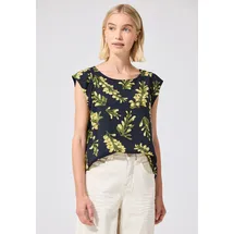 street one studio Blusenshirt mit Rundhals Blau 40